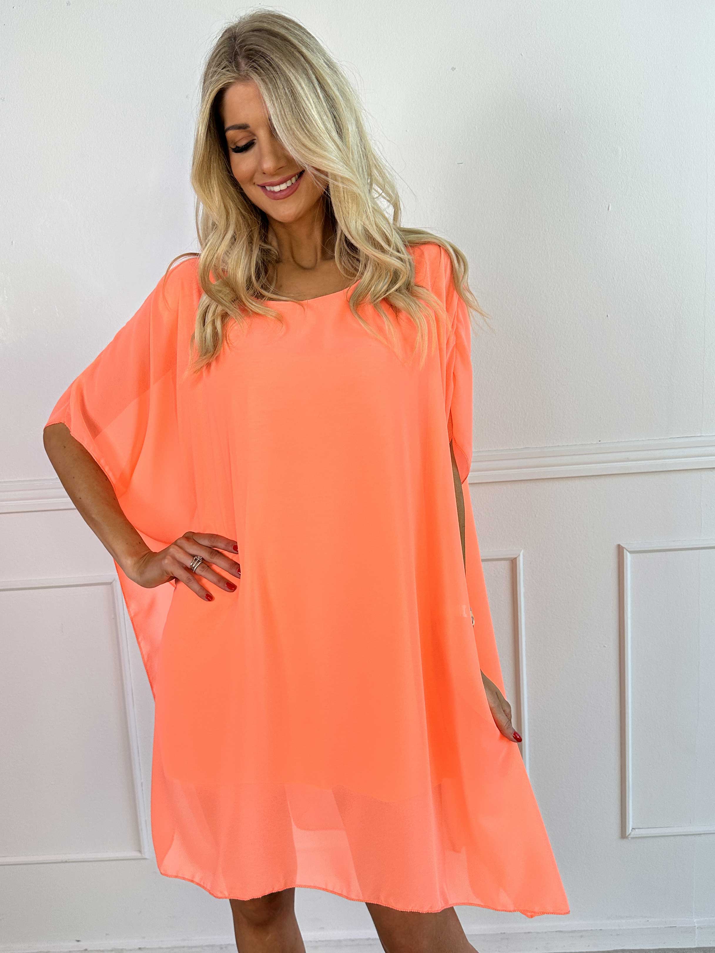 Mirabella Plain - Tunikaklänning med chiffonglager och underkjol i viskos